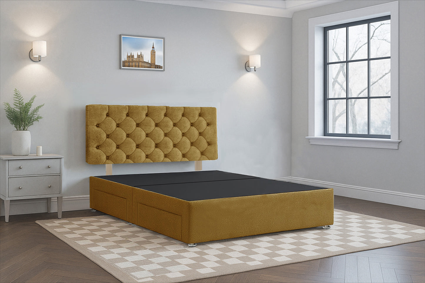 Croatia Divan Bed Frame with Hardboard Base & Storage Drawers