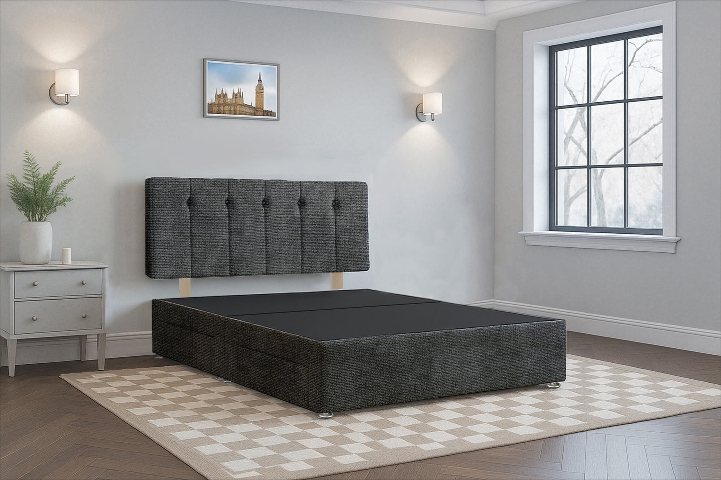 Albania Divan Bed Frame with Hardboard Base & Storage Drawers