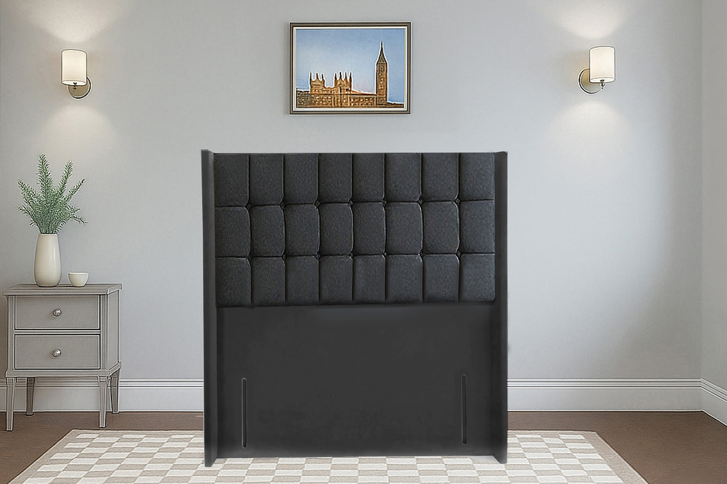 Cube Wingback Bed with Headboard