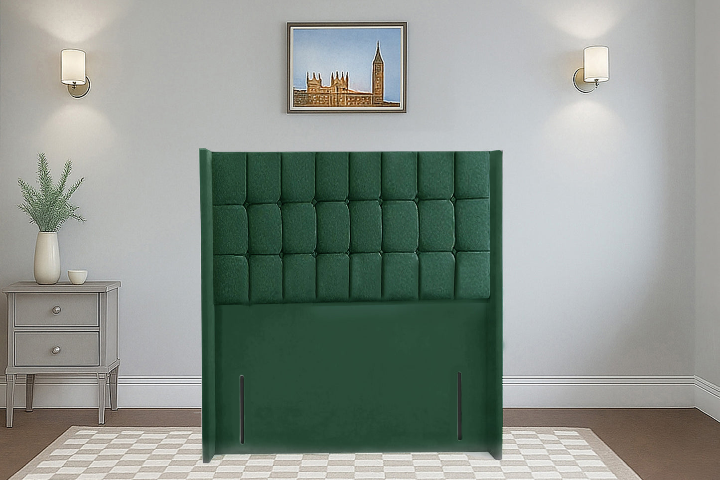 Cube Wingback Bed with Headboard