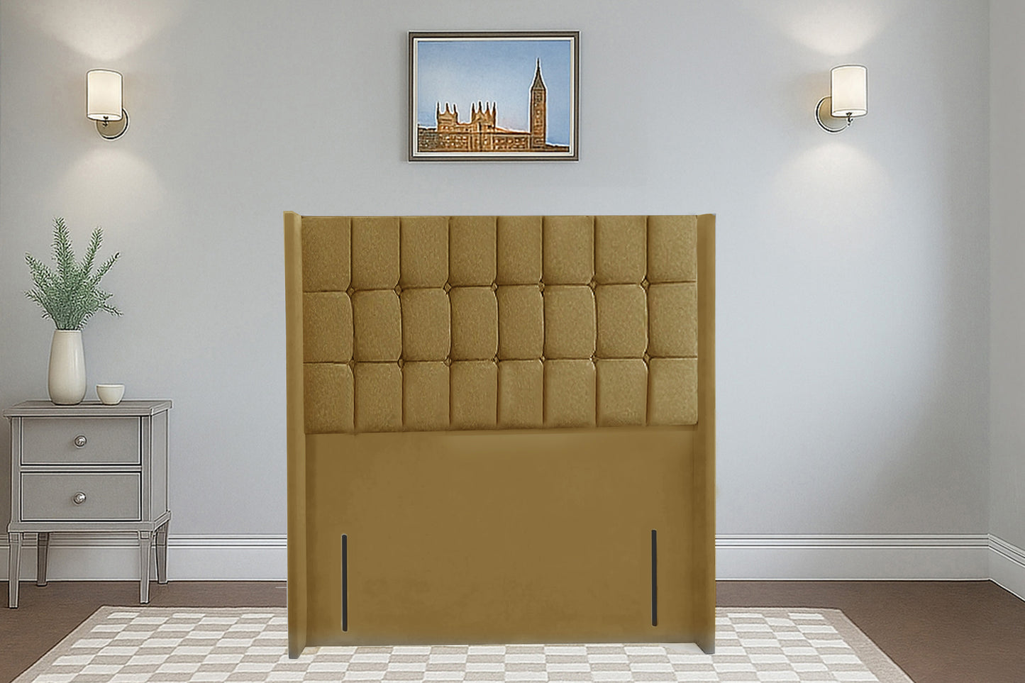 Cube Wingback Bed with Headboard