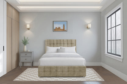 Cube Wingback Bed with Headboard & Footboard