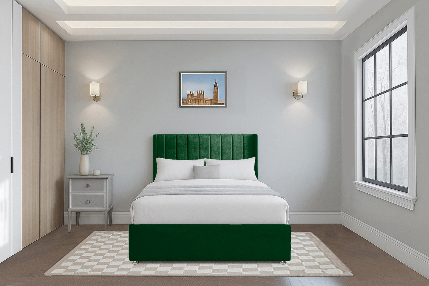 Modern Vertical HB Wingback Upholstered Headboard