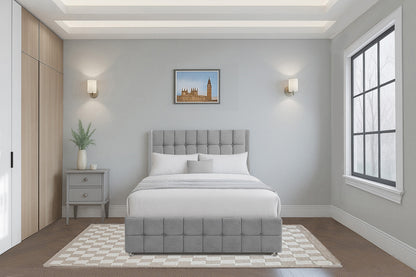 Cube Wingback Bed with Headboard & Footboard