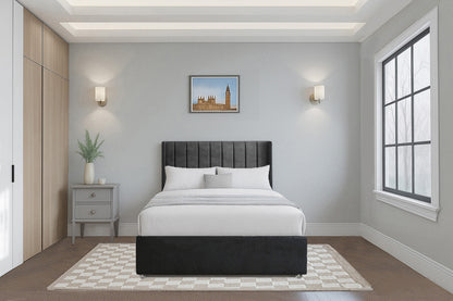 Modern Vertical HB Wingback Upholstered Headboard