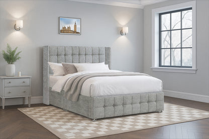 Cube Wingback Bed with Headboard & Footboard