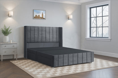 Luxury Vertical Line HB FB Wingback Bed Frame