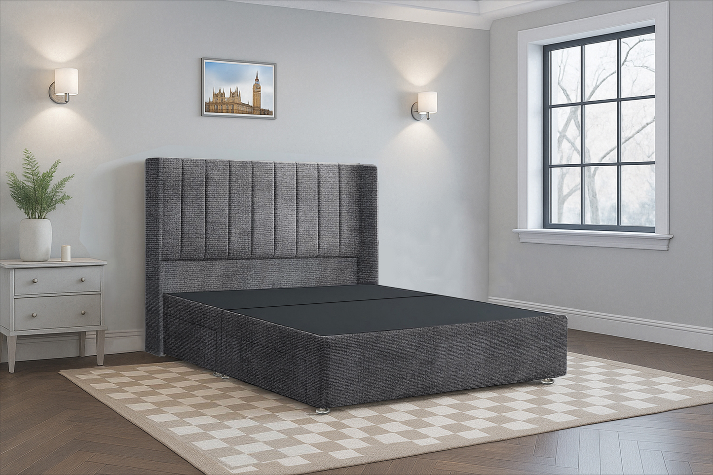 Vertical Wingback Headboard (HB) Bed Frame