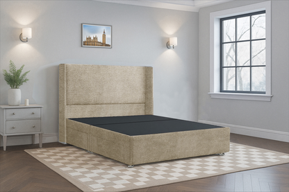 Plain HB Wingback Upholstered Bed Frame