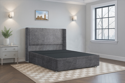 Plain HB Wingback Upholstered Bed Frame
