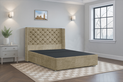 Deluxe Chesterfield HB Wingback Upholstered Bed Frame