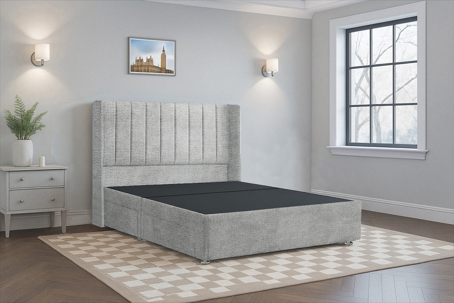 Vertical Wingback Headboard (HB) Bed Frame