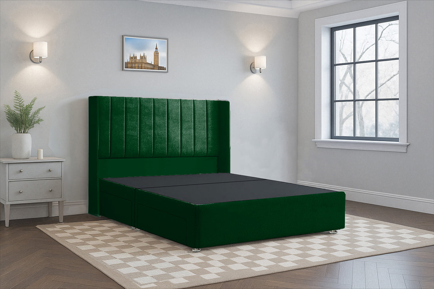 Vertical Wingback Headboard (HB) Bed Frame