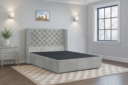 Deluxe Chesterfield HB Wingback Upholstered Bed Frame