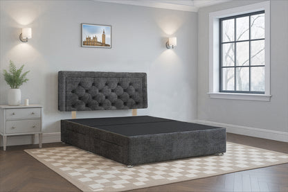 Belarus Aires Divan Bed Frame with Hardboard Base & Storage Drawers  – Custom Size & Mattress