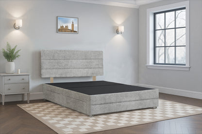 Azerbaijan Divan Bed Frame with Hardboard Base & Storage Drawers and Footboard