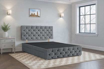 Bulgaria Premium Divan Bed Frame with Hardboard Base & Storage Drawers- Mattress Optional