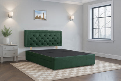 Belarus Aires Divan Bed Frame with Hardboard Base & Storage Drawers  – Custom Size & Mattress