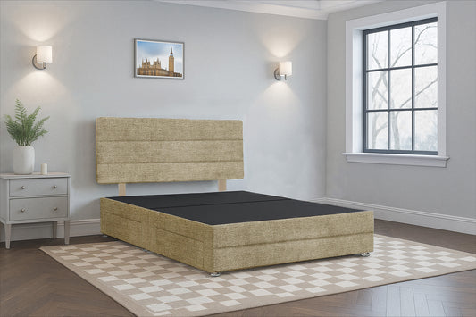 Azerbaijan Divan Bed Frame with Hardboard Base & Storage Drawers and Footboard