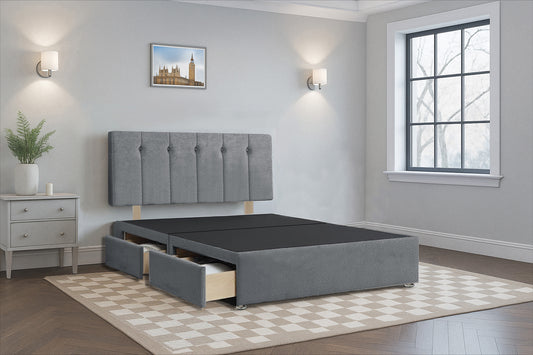 Albania Divan Bed Frame with Hardboard Base & Storage Drawers