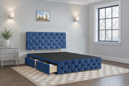 Bulgaria Premium Divan Bed Frame with Hardboard Base & Storage Drawers- Mattress Optional