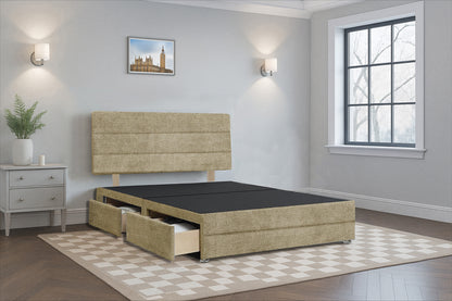 Azerbaijan Divan Bed Frame with Hardboard Base & Storage Drawers and Footboard