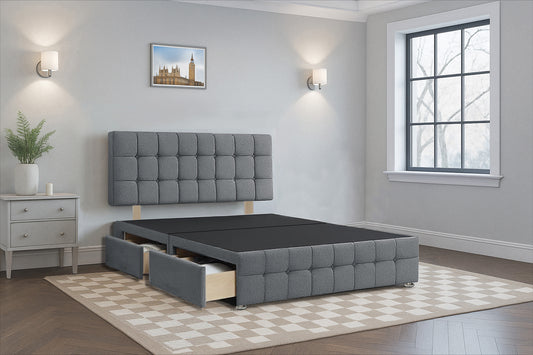 Austria Premium Divan Bed Frame with Hardboard Base & Storage Drawers