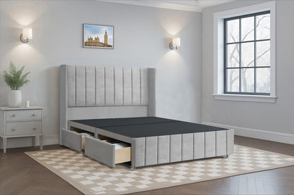 Luxury Vertical Line HB FB Wingback Bed Frame