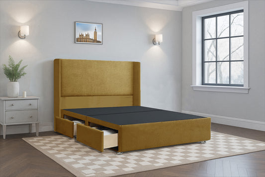 Plain HB Wingback Upholstered Bed Frame