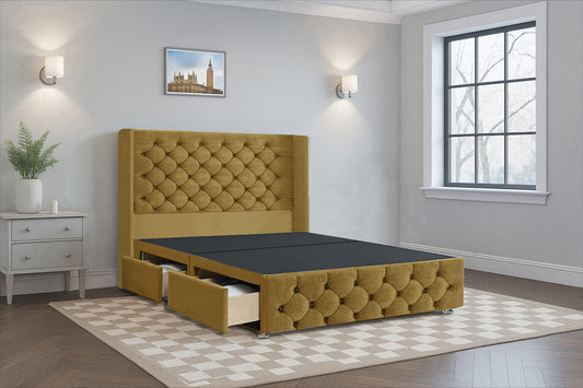 Classic Chesterfield Wingback Bed Frame (HB + FB)